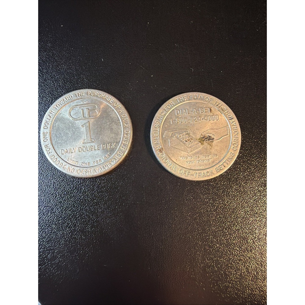 2 Off Track Betting Casino 1 Dollar Gaming Token as pictured